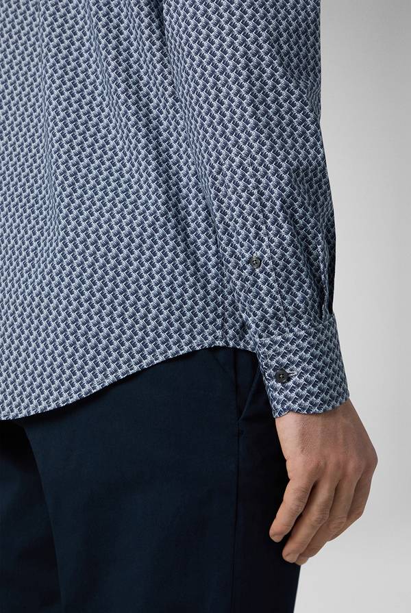 Pull Pal Zileri Camicia in cotone stampato nei toni del blu In Linea