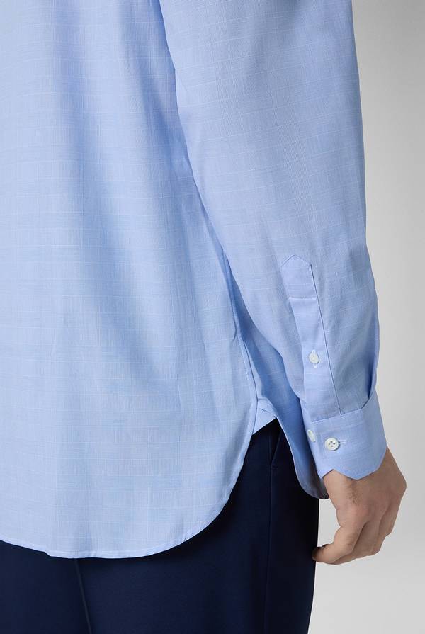 Pull Pal Zileri Camicia Principe di Galles azzurra Qualità