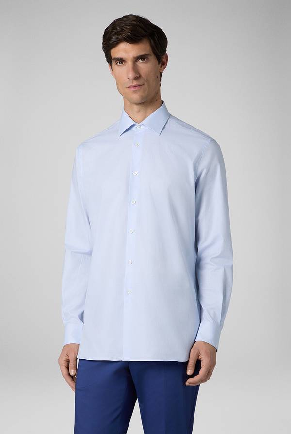 Pull Pal Zileri Camicia azzurra con micro struttura Spedizione Gratuita