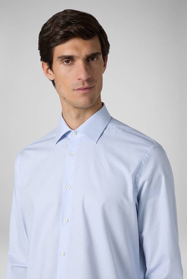 Pull Pal Zileri Camicia azzurra con micro struttura Spedizione Gratuita