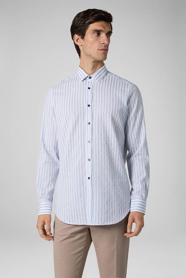 Pull Pal Zileri Camicia a macro righe bianche e azzurre Promozione Limitata