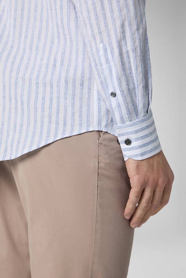 Pull Pal Zileri Camicia a macro righe bianche e azzurre Promozione Limitata