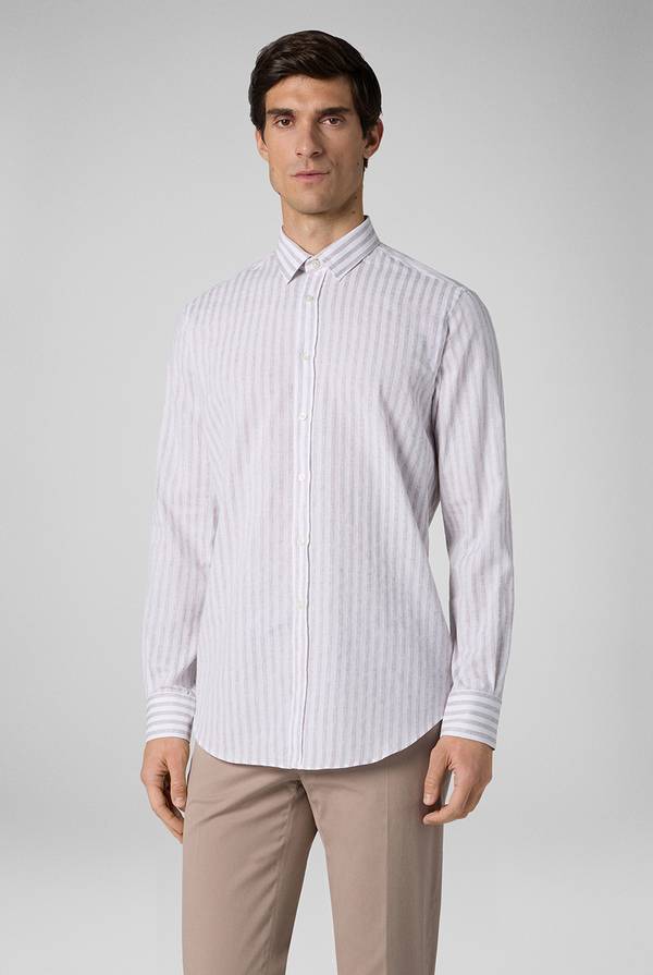 Pull Pal Zileri Camicia a macro righe bianche e azzurre Fino Al -60%