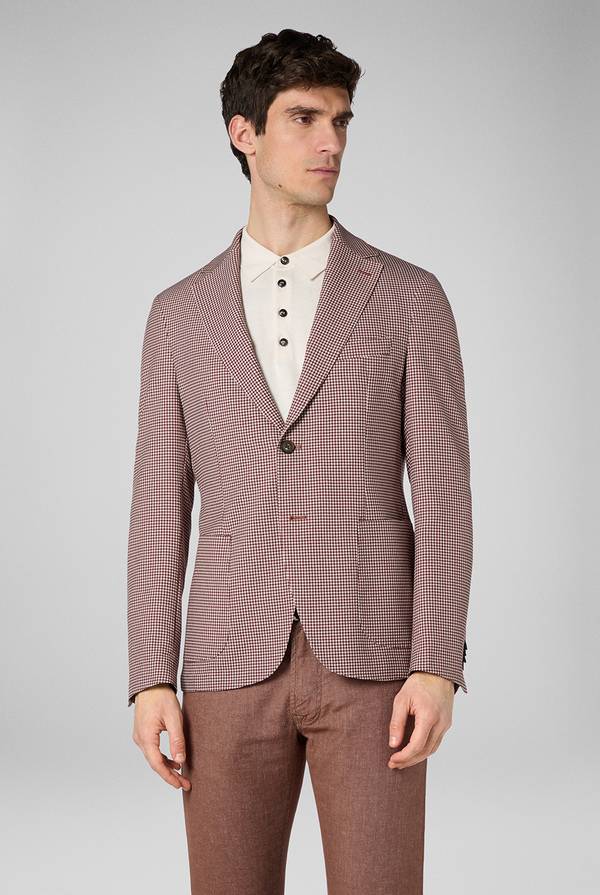 Pull Pal Zileri Giacca Effortless in jersey con motivo pied de poule 2025