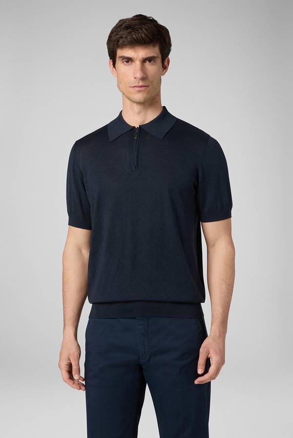 Pull Pal Zileri Polo jacquard con monogramma pz Offerte