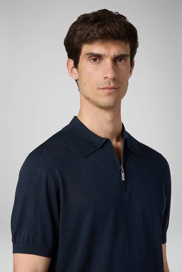 Pull Pal Zileri Polo jacquard con monogramma pz Offerte