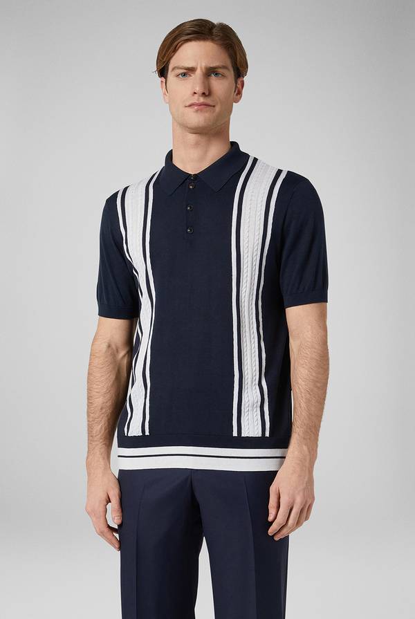 Pull Pal Zileri Polo con bande a contrasto Vendita Economica