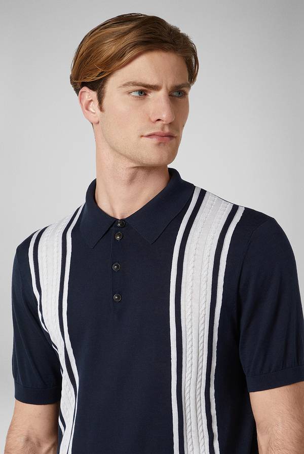 Pull Pal Zileri Polo con bande a contrasto Vendita Economica