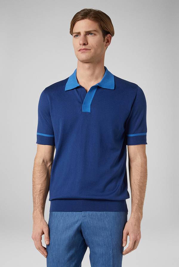 Pull Pal Zileri Polo in maglia con dettagli a contrasto In Saldo