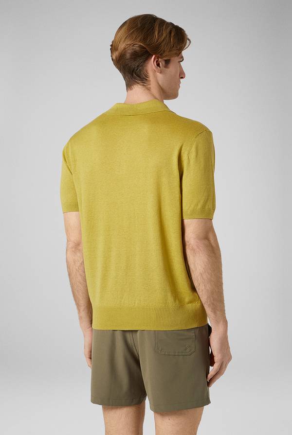 Pull Pal Zileri Polo in maglia di lino e seta color senape 2025