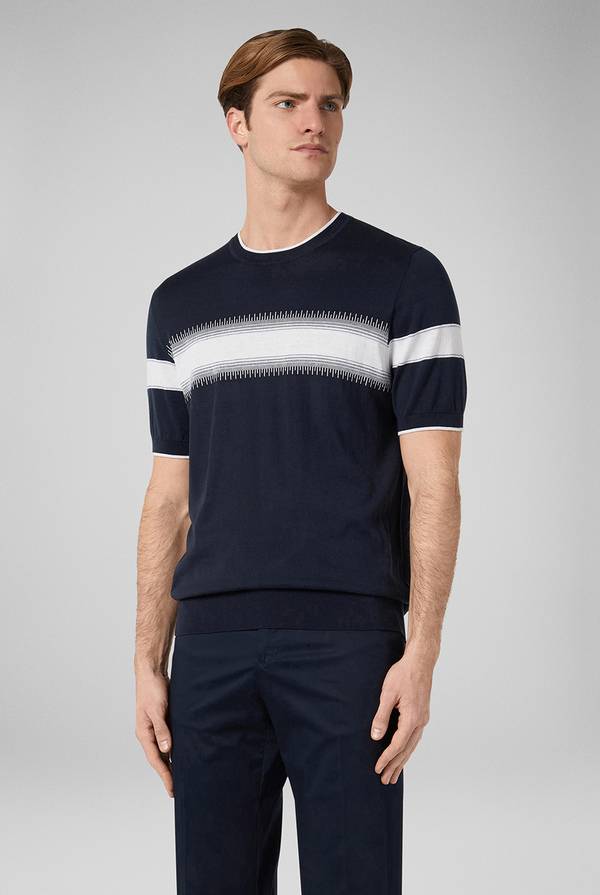 Pull Pal Zileri Maglia girocollo in seta e cotone In Linea