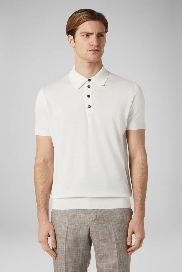 Pull Pal Zileri Polo in maglia di seta e cotone Pezzi Unici