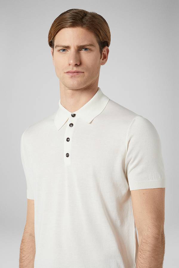 Pull Pal Zileri Polo in maglia di seta e cotone Pezzi Unici