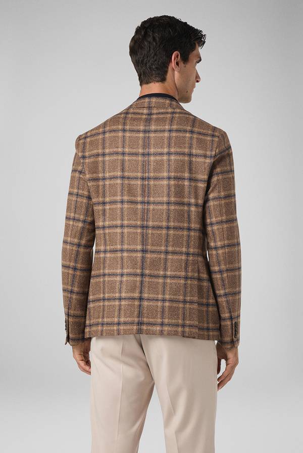 Pull Pal Zileri Giacca beige con motivo macro check blu navy Affare Del Giorno