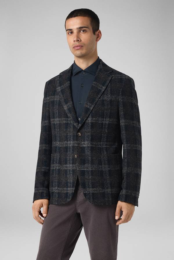 Pull Pal Zileri Giacca blu navy con motivo macro check Prezzo Ridotto