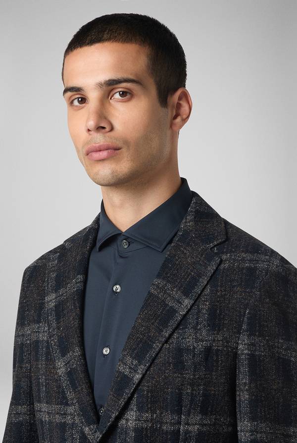Pull Pal Zileri Giacca blu navy con motivo macro check Prezzo Ridotto