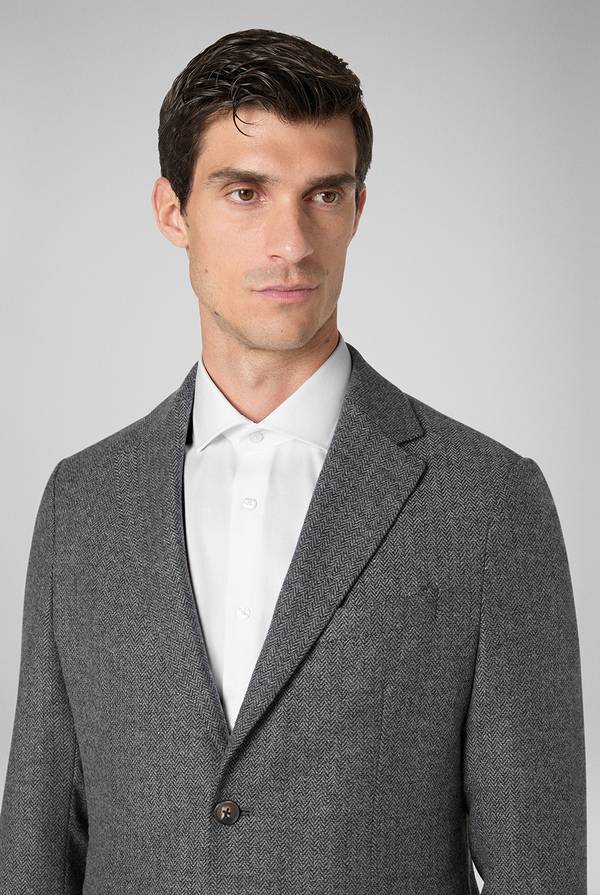 Pull Pal Zileri Giacca in lana tecnica con motivo spina di pesce Convenienza