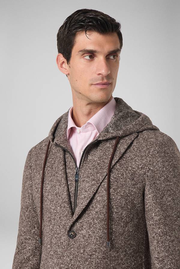 Pull Pal Zileri Giacca in lana tecnica con pettorina e cappuccio removibili Presa