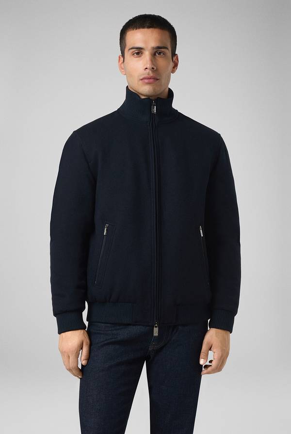 Pull Pal Zileri Bomber in lana tecnica con finiture in maglia a contrasto Prezzo Ridotto
