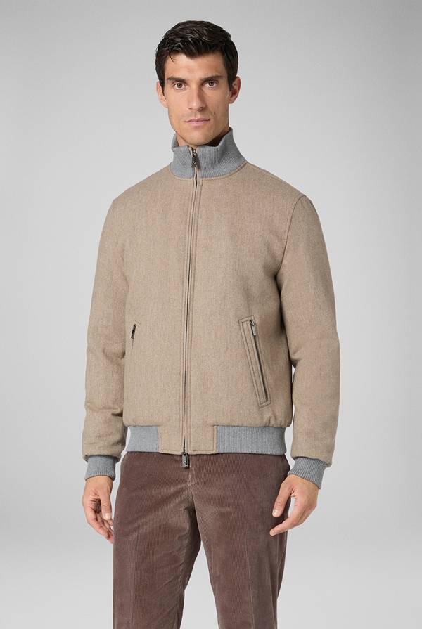 Pull Pal Zileri Bomber in lana tecnica con finiture in maglia a contrasto Convenienza