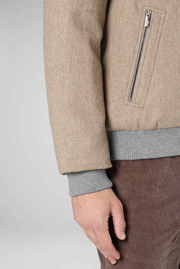 Pull Pal Zileri Bomber in lana tecnica con finiture in maglia a contrasto Convenienza