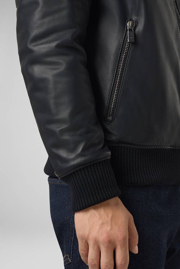 Pull Pal Zileri Bomber in pelle con colletto stand up I Più Venduti