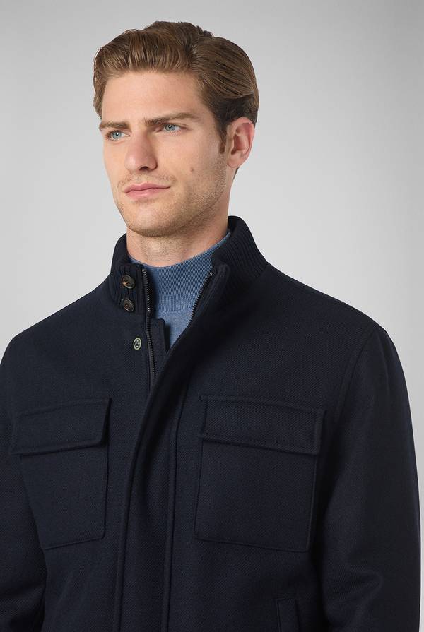Pull Pal Zileri Blouson in lana blu navy Vendite Flash