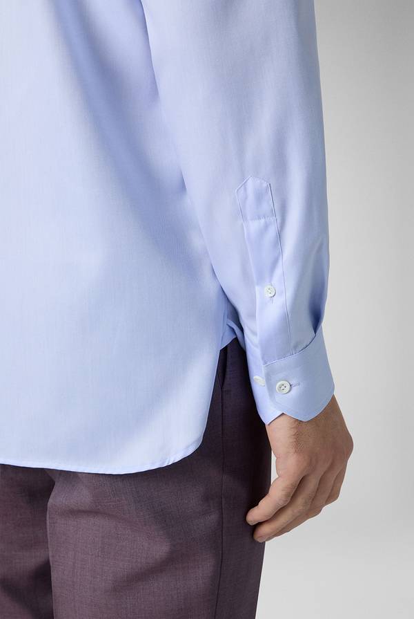 Pull Pal Zileri Camicia in cotone con trattamento anti-piega azzurra In Linea
