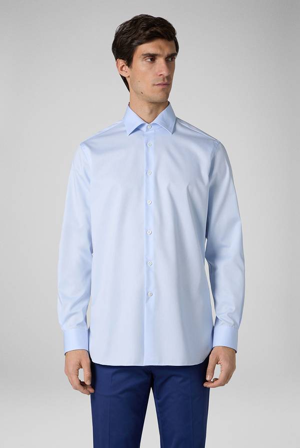 Pull Pal Zileri Camicia azzurra in cotone con collo Milano Outlet
