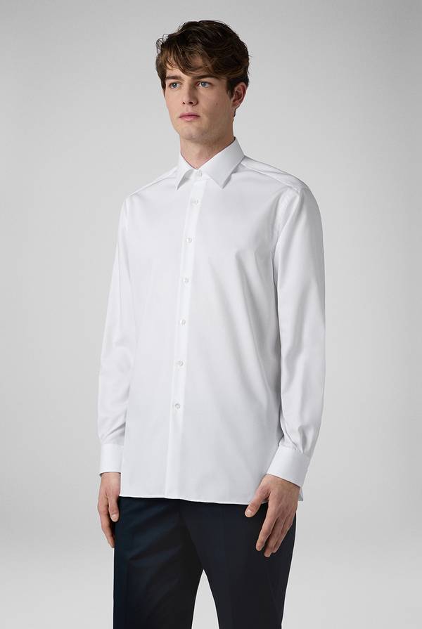 Pull Pal Zileri Camicia azzurra in cotone con collo Milano In Vendita