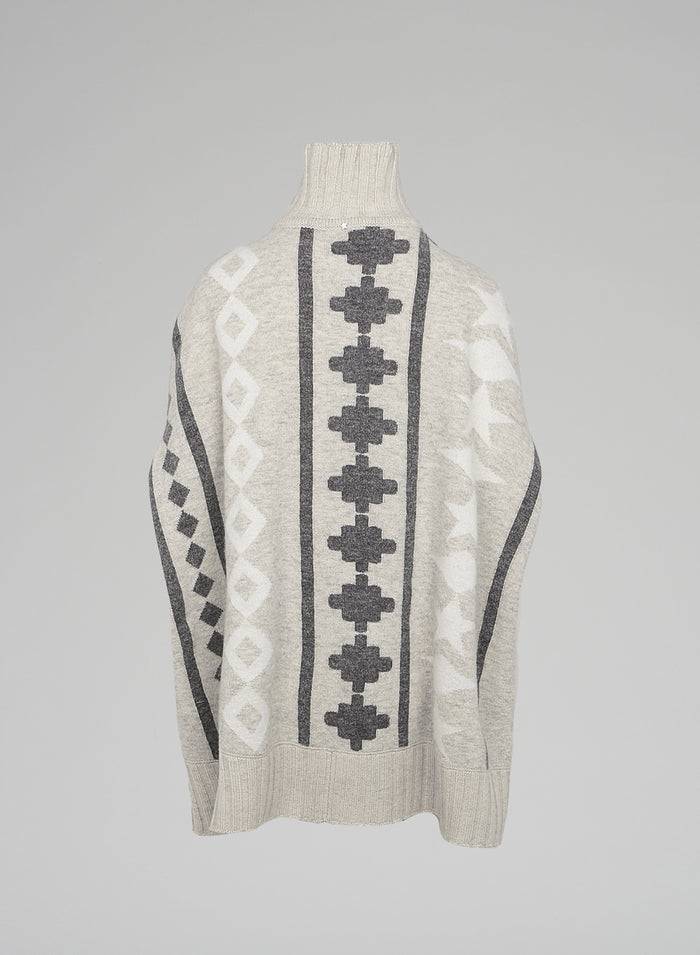 Lorena Antoniazzi PONCHO JACQUARD IN LANA E ALPACA 2025
