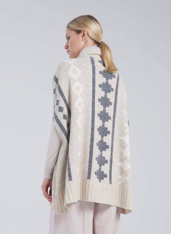 Lorena Antoniazzi PONCHO JACQUARD IN LANA E ALPACA 2025