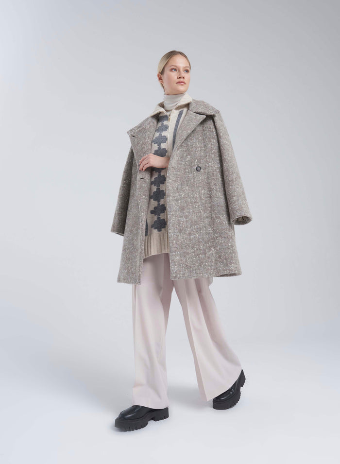 Lorena Antoniazzi PONCHO JACQUARD IN LANA E ALPACA 2025
