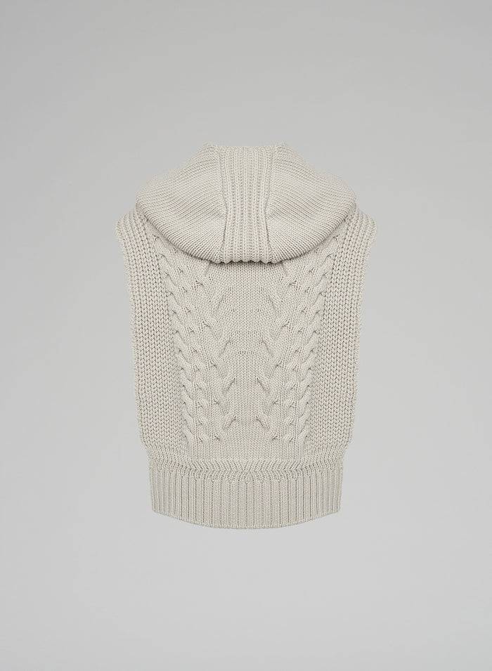 Lorena Antoniazzi GILET IN MAGLIA A TRECCIA SCOLPITA Pezzi Unici