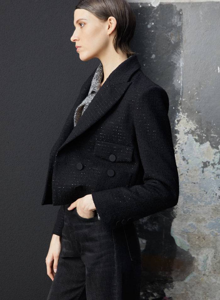 Lorena Antoniazzi GIACCA CROP IN LANA Fino Al -60%