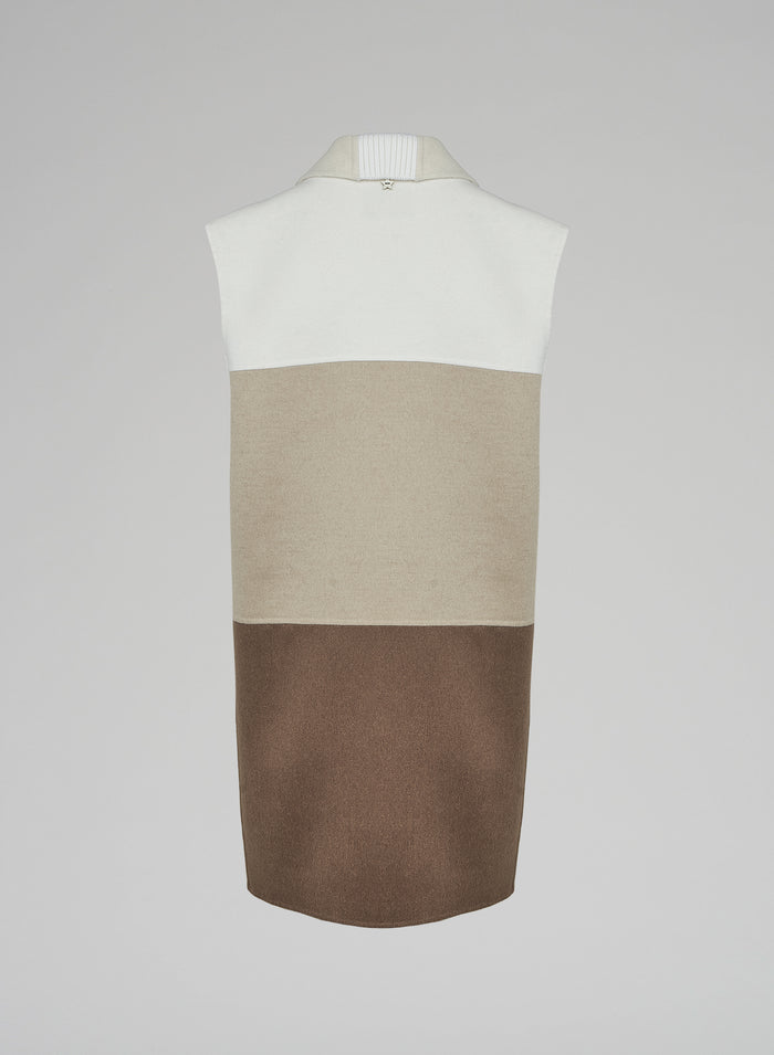 Lorena Antoniazzi GILET LUNGO IN LANA E ANGORA Offerte