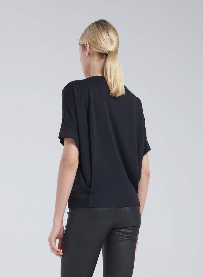 Lorena Antoniazzi T-SHIRT IN TWILL DI SETA Vendita Calda