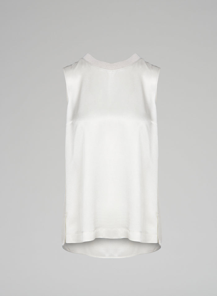 Lorena Antoniazzi TOP IN TWILL DI SETA Vendita Economica