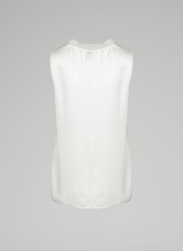 Lorena Antoniazzi TOP IN TWILL DI SETA Vendita Economica
