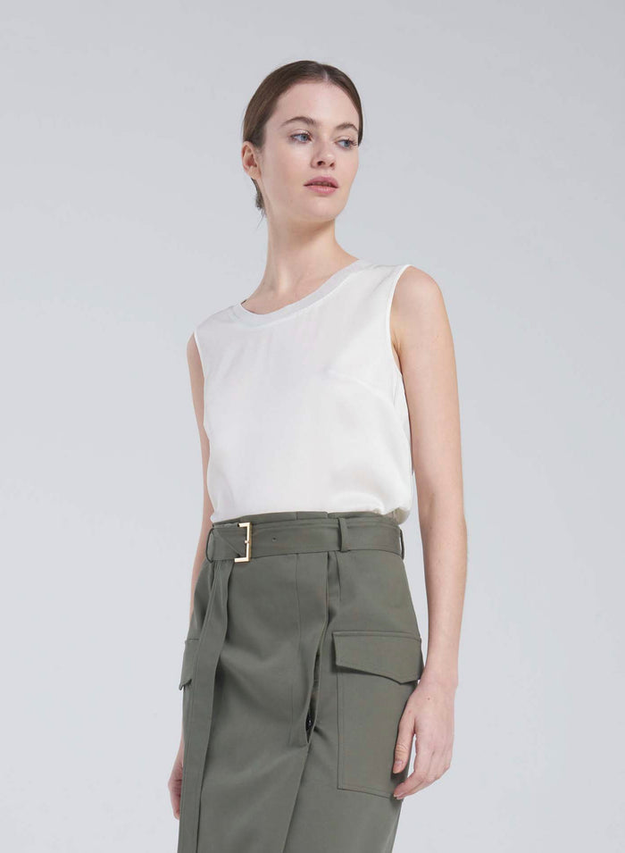 Lorena Antoniazzi TOP IN TWILL DI SETA Vendita Economica