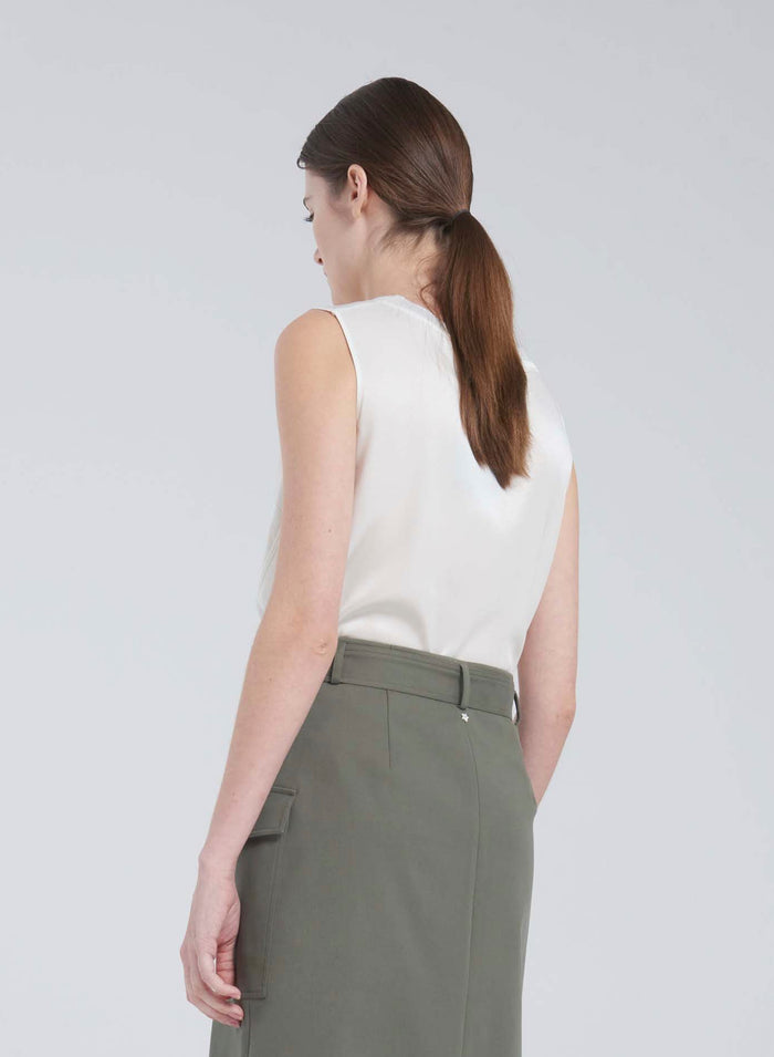 Lorena Antoniazzi TOP IN TWILL DI SETA Vendita Economica