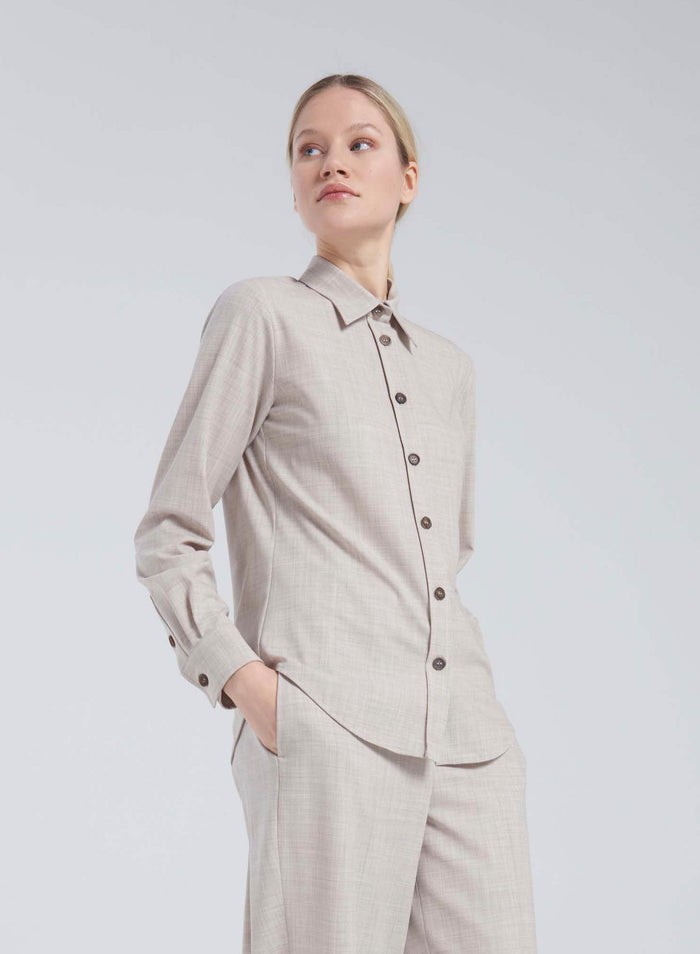 Lorena Antoniazzi CAMICIA IN LANA STRETCH Moda