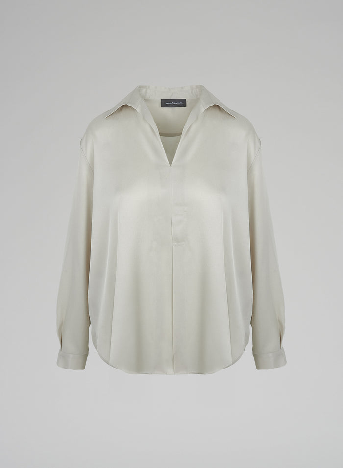 Lorena Antoniazzi BLUSA IN TWILL DI SETA Spedizione Gratuita