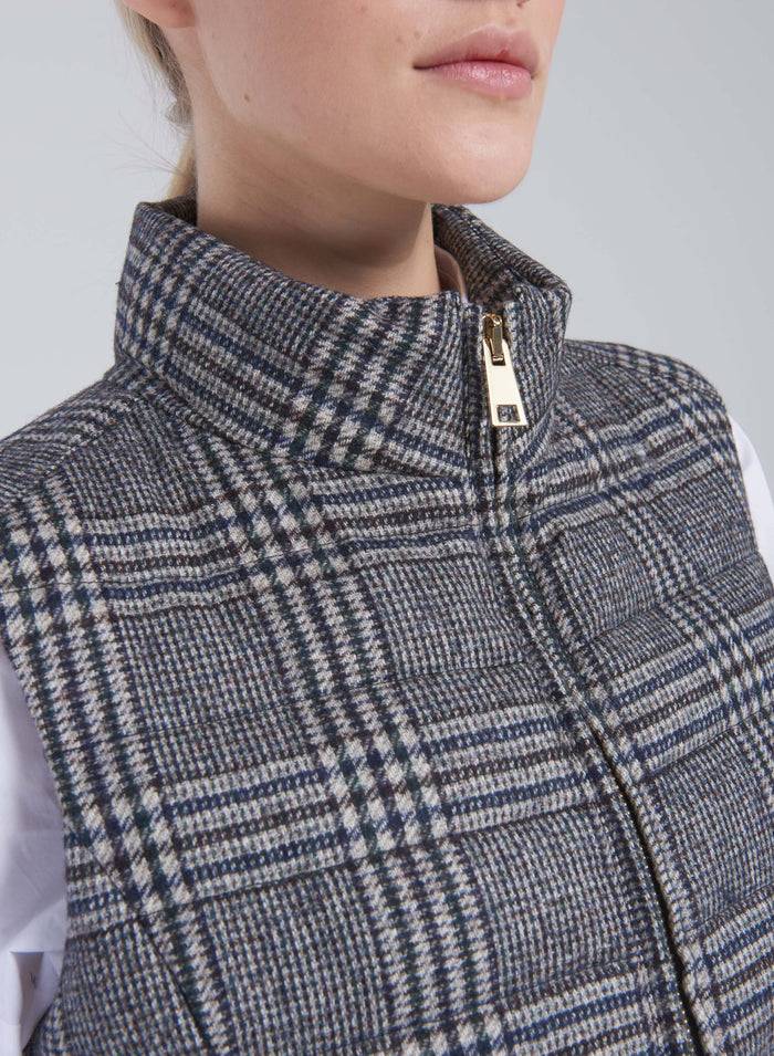 Lorena Antoniazzi GILET IMBOTTITO IN LANA E ALPACA Vendita Calda