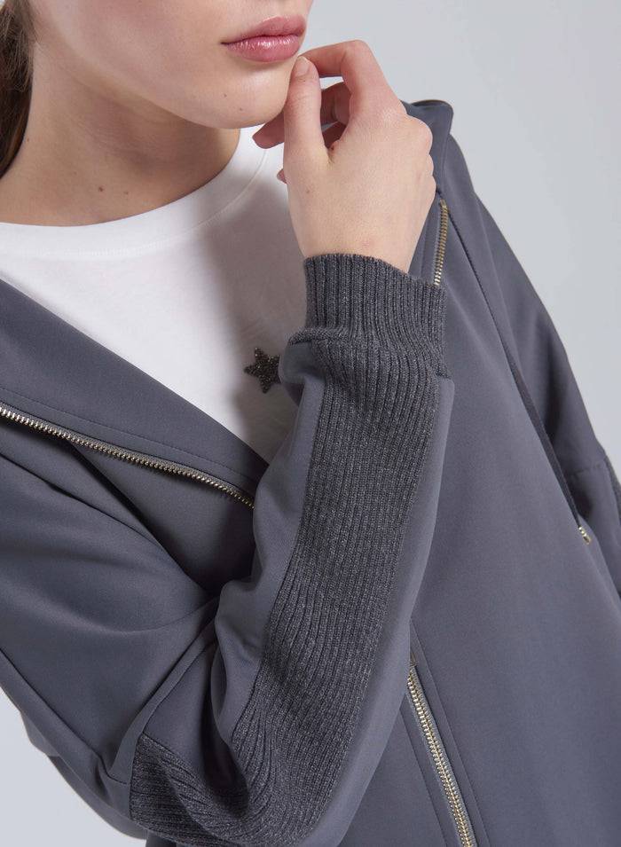 Lorena Antoniazzi FELPA CON CAPPUCCIO IN COTONE Negozi Online