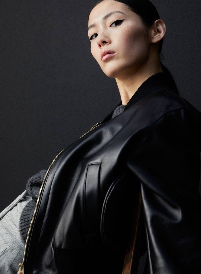 Lorena Antoniazzi BOMBER IN PELLE Consegna Veloce