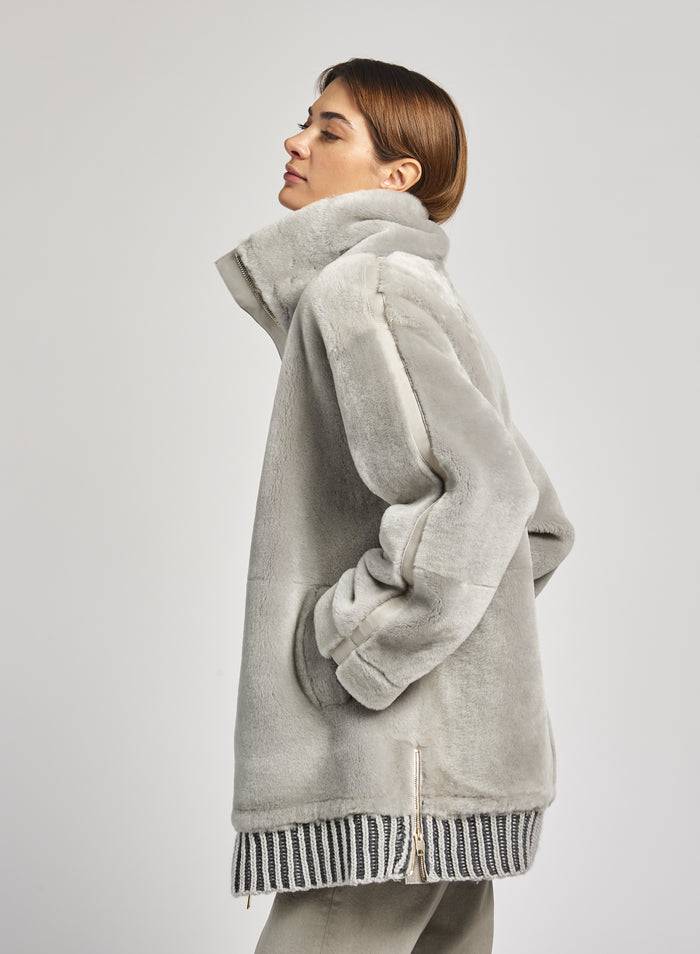 Lorena Antoniazzi PARKA IN MONTONE Vendita Calda