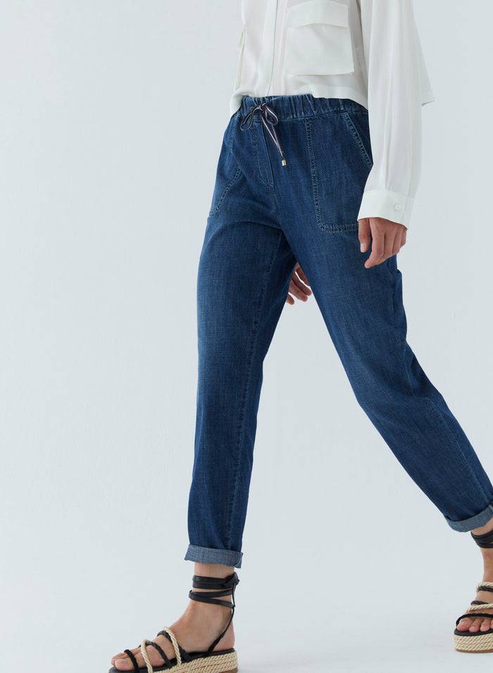 Lorena Antoniazzi JOGGERS IN DENIM Comprare a buon mercato