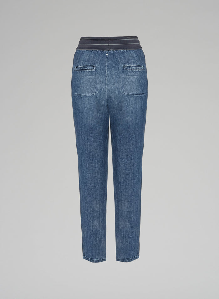 Lorena Antoniazzi JOGGERS IN DENIM Grande vendita