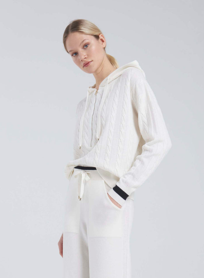 Lorena Antoniazzi FELPA IN MAGLIA A TRECCIA Super sconto